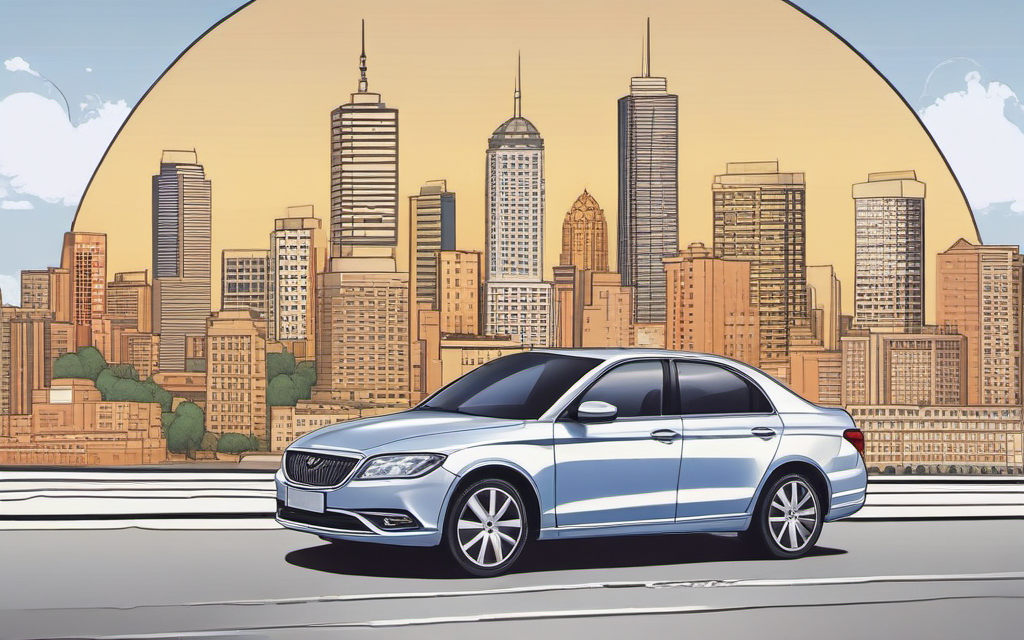 Китайский автомобиль Geely на фоне европейского города