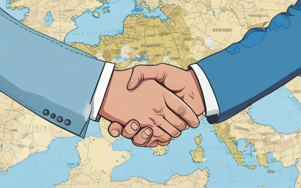Представители России и Индии на фоне индийского парламента, в контексте заявлений Трампа о будущем сотрудничестве с Украиной и Россией.
